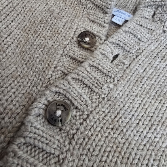 Jacadi Baby Knitted Cardigan Wool Blend Sweater 12 Months - Picture 7 of 11